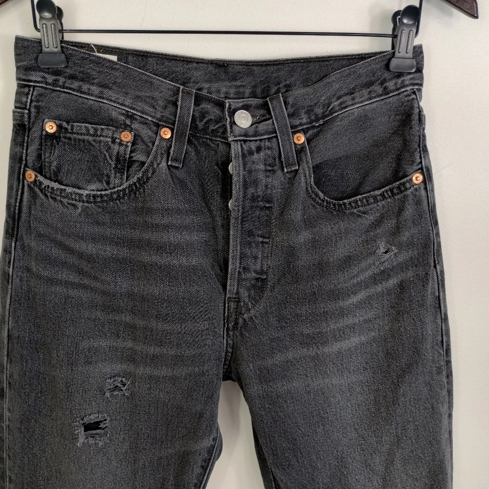 Levi's 501 Skinny Filiforme Jeans Gray Size 26 - Picture 4 of 13